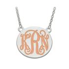 Personalized 26mm Sterling Silver Enamel Monogram Necklace