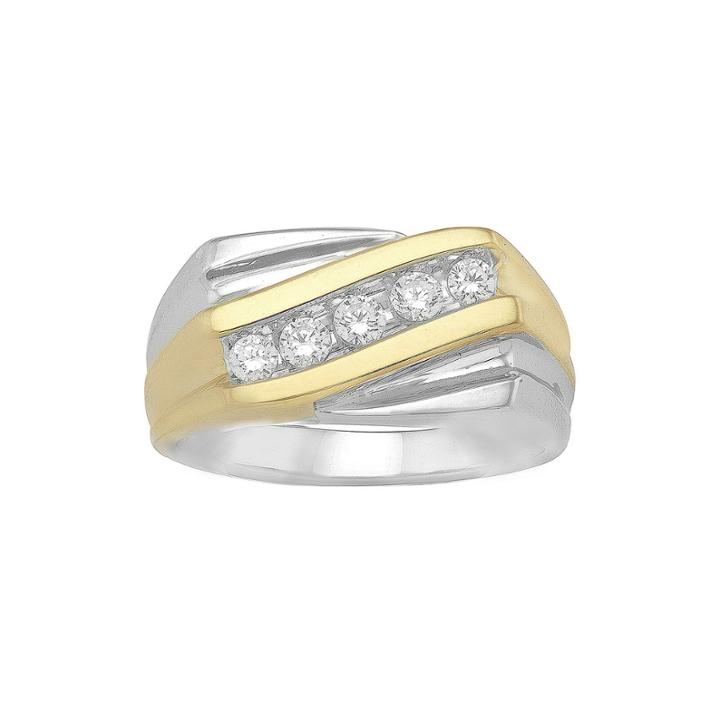 Mens Ct. T.w. Diamond Two-tone Ring