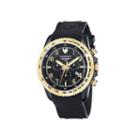 Swiss Eagle Landmaster Mens Black Dial Black Silicone Strap Chronograph Watch Se-9044-05