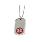 Mens Stainless Steel Large Dog Tag Medical Pendant