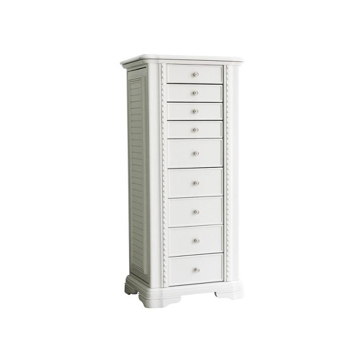 White Coastal Jewelry Armoire
