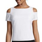 Bisou Bisou Short-sleeve Cold-shoulder Piqu Top
