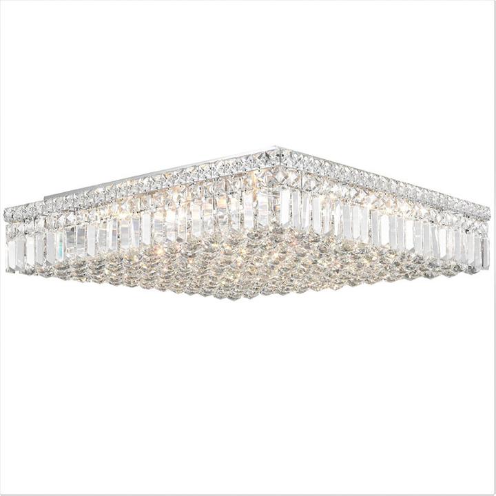 Cascade Collection 13 Light 5.5 Extra Large Chrome Finish And Clear Crystal Flush Mount Ceiling Light