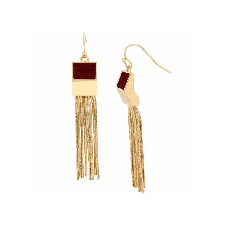 Worthington Black Gold Tassel Earrings