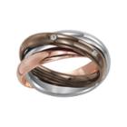 Womens 3mm Tri-color Stainless Steel Rolling Ring