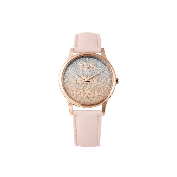 Mixit Glitter Dial Womens Pink Strap Watch-pts2726rgpk