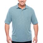 Van Heusen Short Sleeve Two Tone Textured Slub Box Polo- Big And Tall