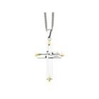Mens Stainless Steel & Yellow Ion-plated Cross Pendant