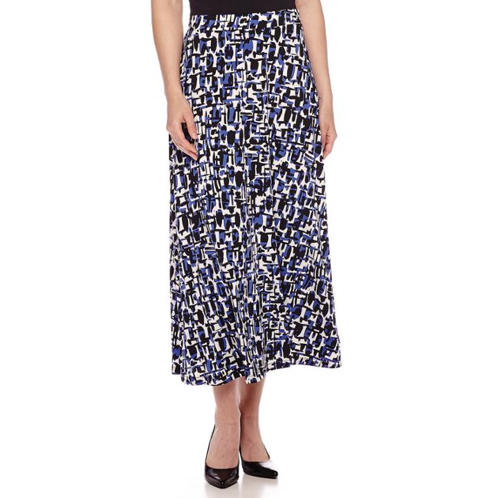Black Label By Evan-picone Puzzle-print Maxi Skirt