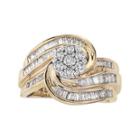 1 Ct. T.w. Diamond 10k Two-tone Gold Swirl Ring
