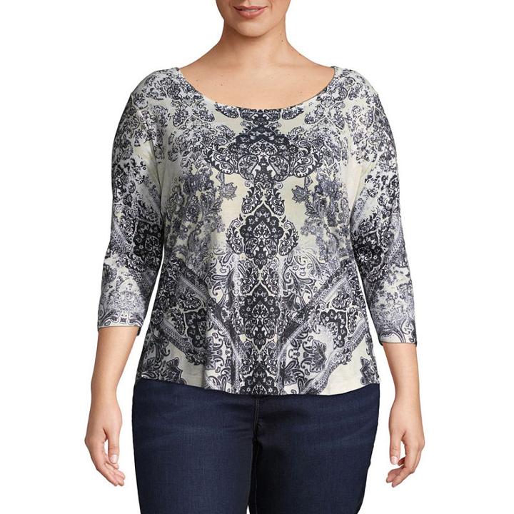 Unity World Wear 3/4 Sleeve Sublimation Top With Bling - Plus