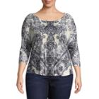 Unity World Wear 3/4 Sleeve Sublimation Top With Bling - Plus