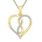 Womens 1/10 Ct. T.w. White Diamond Heart Pendant Necklace Set