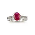 Lead Glass-filled Ruby 14k White Gold Ring