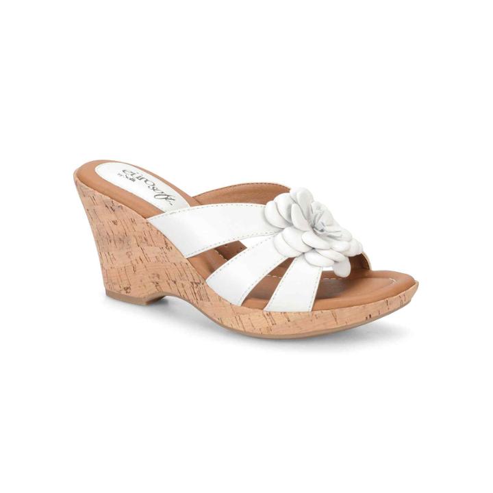 Eurosoft&trade; Fairley Flower Platform Wedge Sandals