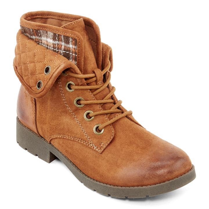 Arizona Yvonne Womens Quilted Lace-up Ankle Boots