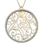 14k Gold-over-silver Diamond-accent Circle Pendant Necklace