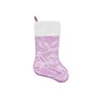 20 Light Glittered Snowflake Christmas Stocking With White Faux Fur Cuff