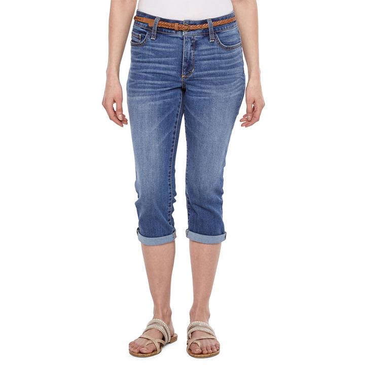 St. John's Bay Beltedsecretly Slender Capris-petites