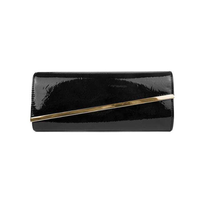 Gunne Sax Allie Patent Asymmetric Flap Clutch Evening Bag