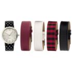 Interchangeable Band Womens Multicolor 5-pc. Watch Boxed Set-jcp2991sst