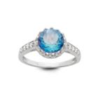 Genuine Mystic Blue Topaz Sterling Silver Ring