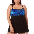 Robby Len By Longitude Abstract Swim Dress Plus