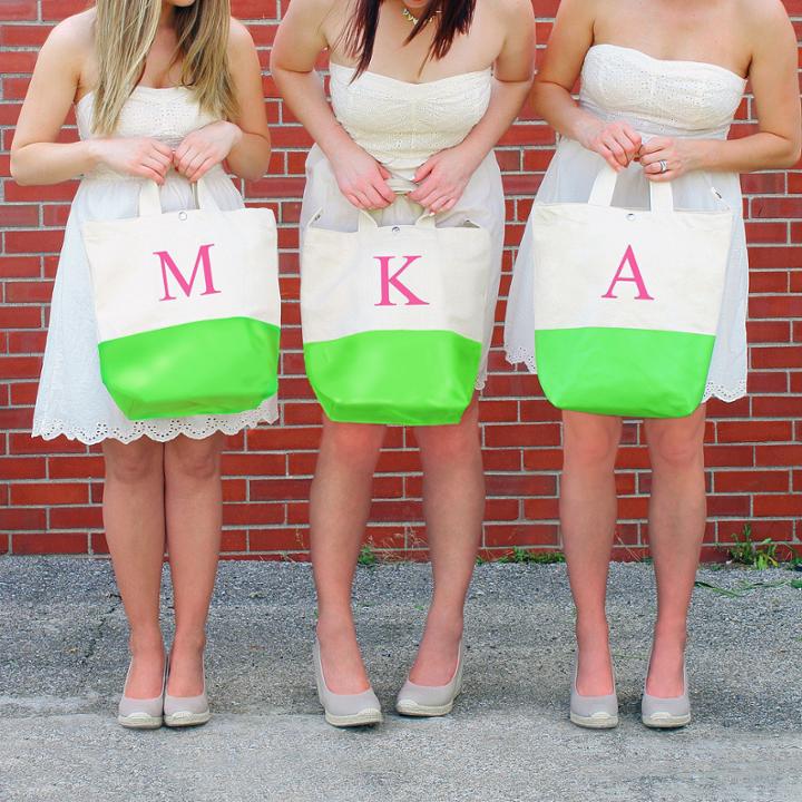 Cathy's Concepts Kiwi Color Dipped Canvas Tote