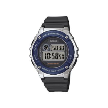 Casio Illuminator Mens Blue Bezel Black Resin Strap Digital Watch W216h-2av