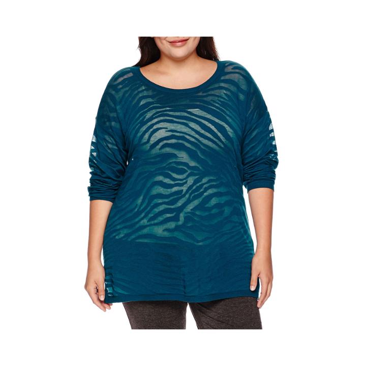 A.n.a Animal Burnout Pullover Sweater - Plus