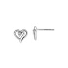 Diamond Accent 14k White Gold Heart Earrings