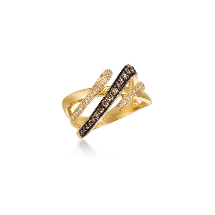 Grand Sample Sale By Le Vian 1/2 Ct. T.w. Vanilla Diamonds & Chocolate Diamonds 14k Honey Gold Le Vian Chocolatier Ring
