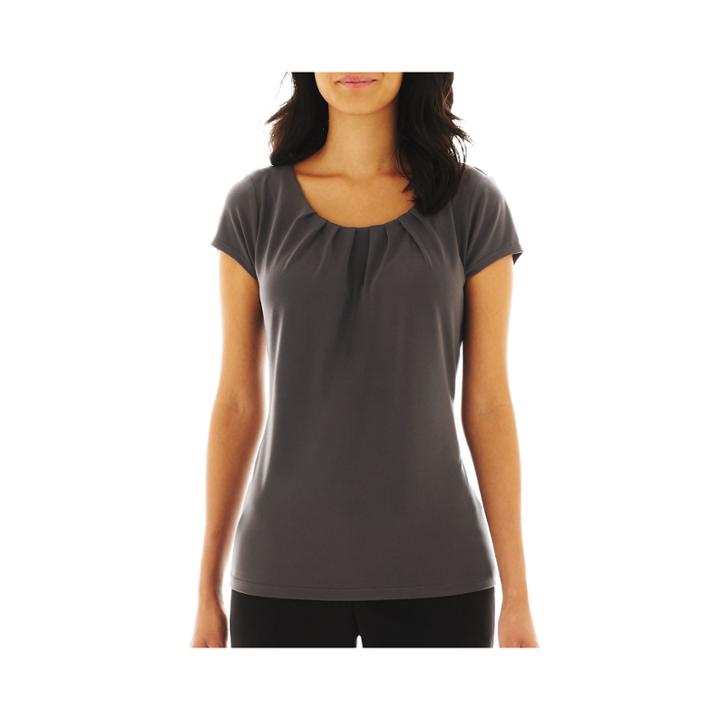 Worthington Short-sleeve Scoopneck Top - Petites