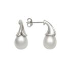 Sterling Silver Bellflower Cultured Freshwater Pearl Earrings