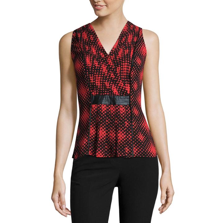 Worthington Sleeveless Pleated Blouse