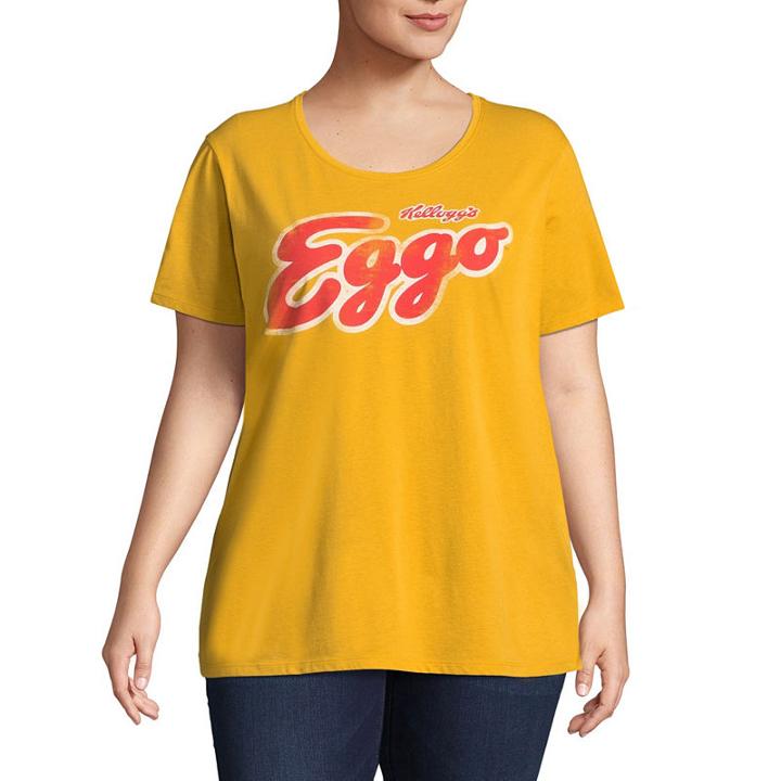 Short Sleeve Crew Neck T-shirt-womens Juniors Plus
