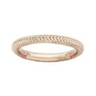 Personally Stackable 18k Rose Gold Over Sterling Silver Braid Dome Ring