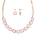 Mixit&trade; Pink Gold-tone Necklace And Earring Set