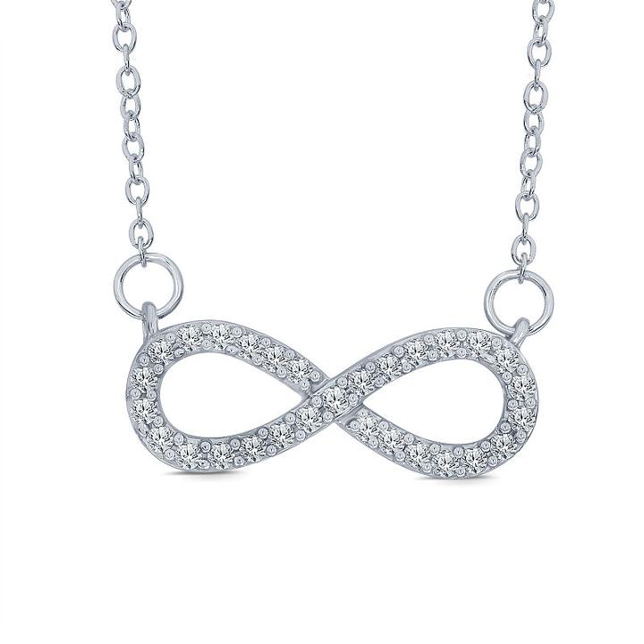 Womens 1/5 Ct. T.w. Genuine White Diamond 10k Gold Infinity Pendant Necklace