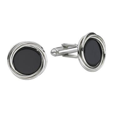 Love Knot Onyx Stone Cuff Links