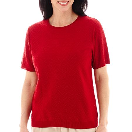 Alfred Dunner Short-sleeve Chevron Sweater