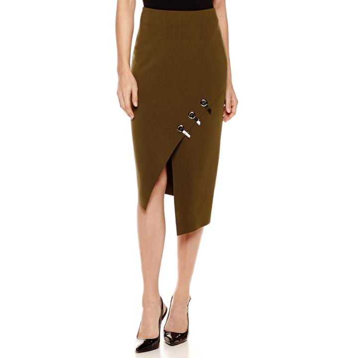Worthington Grommet-embellished Wrap Pencil Skirt - Petite