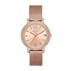 Relic Womens Laurie Crystal Accent Rosegold Mesh Strap Watch-zr34399
