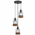 Wooten Heights 18 Inch Tall Glass Pendant In Darkbronze Wood Finish