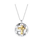 Inspired Moments&trade; 10k Gold Over Silver Two-tone Cross Pendant Necklace