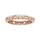 Personally Stackable 18k Rose Gold Over Sterling Silver Carved Stackable Ring