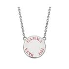 Gamma Phi Beta Enamel Sterling Silver Disc Pendant Necklace