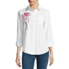 Ana Btn Frnt Embroidered Shirt