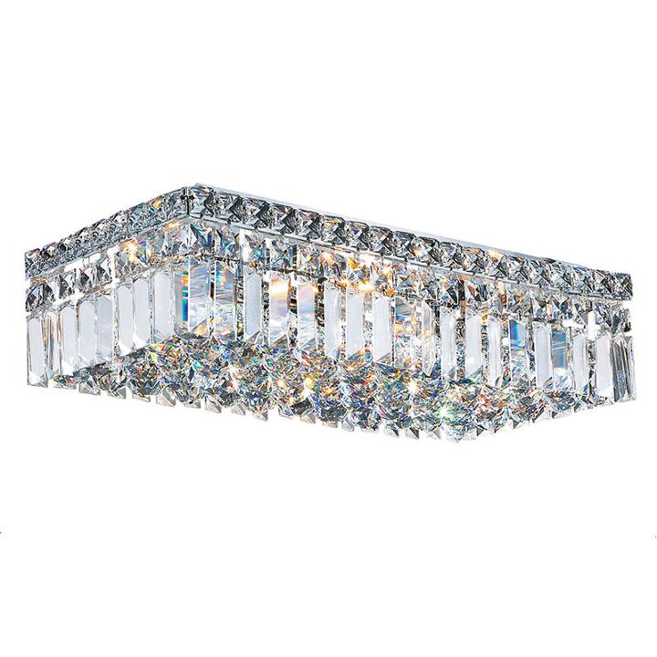 Cascade Collection 4 Light 5 Rectangle Chrome Finish And Clear Crystal Flush Mount Ceiling Light