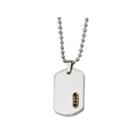 Mens Stainless Steel Yellow Ion-plated Dog Tag Pendant